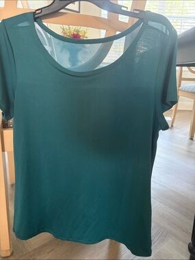 Daisy Fuentes Teal Short-Sleeve Scoop Neck Top